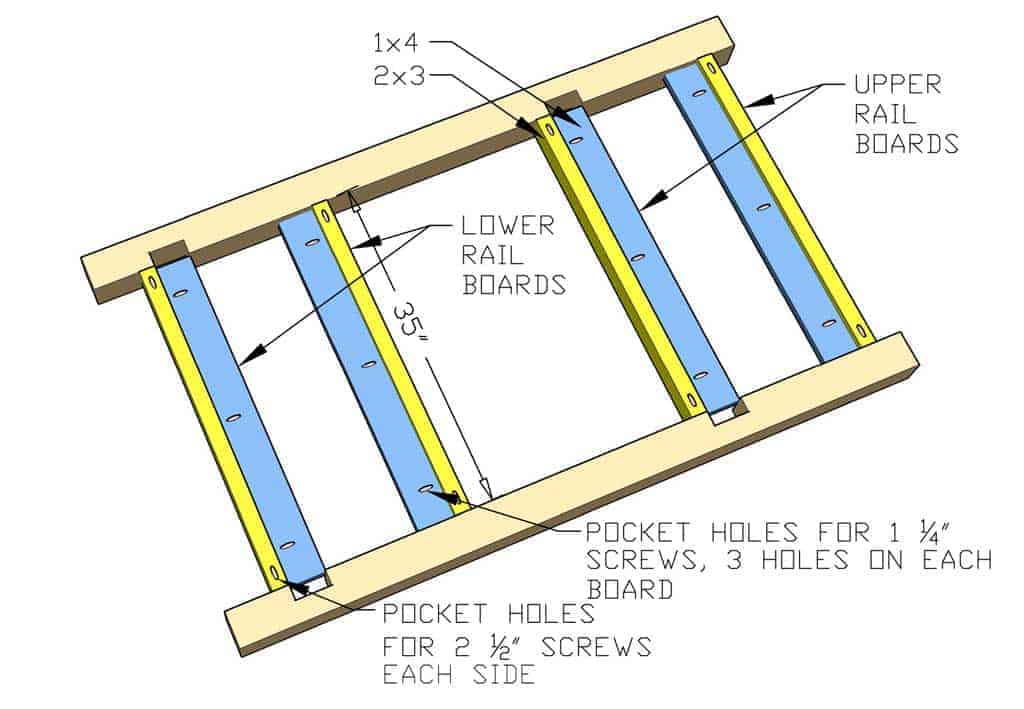 attaching side panel of DIY Bunk Bed