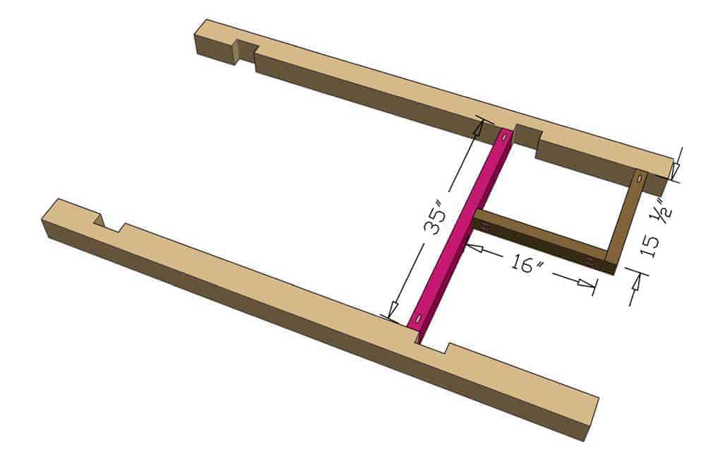 end panel of bunk bed