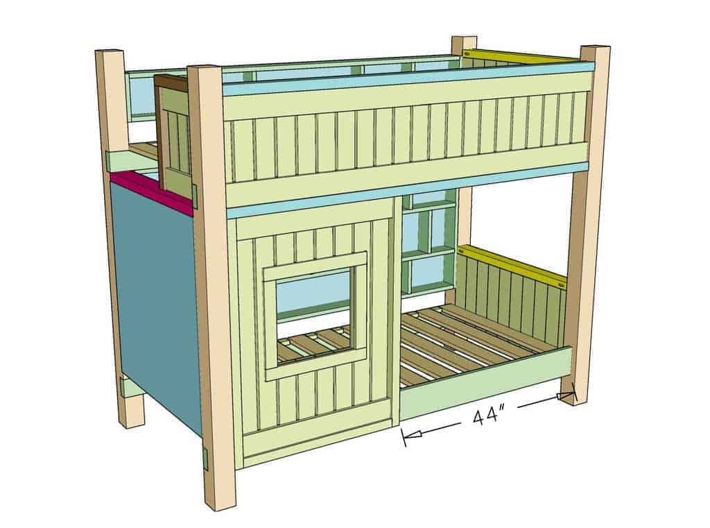 attaching cover board to bunk bed