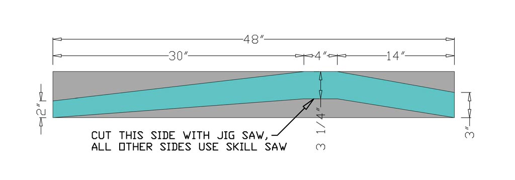 back leg of the DIY Farmhouse Chair