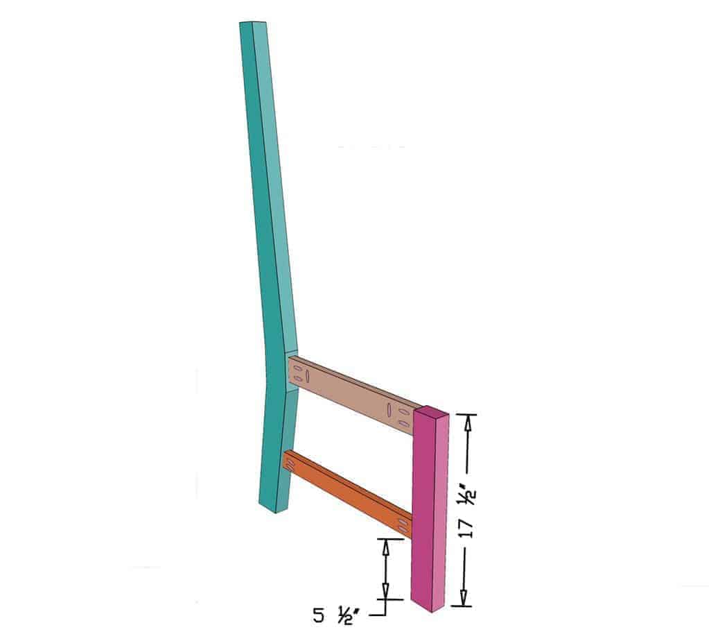 side of the DIY Farmhouse Chair