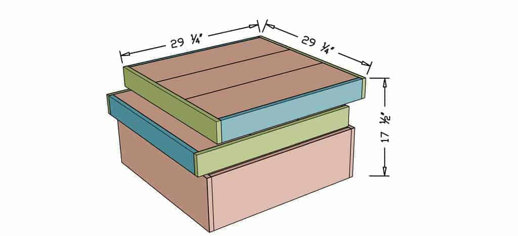 DIY Square Coffee Table dimensions