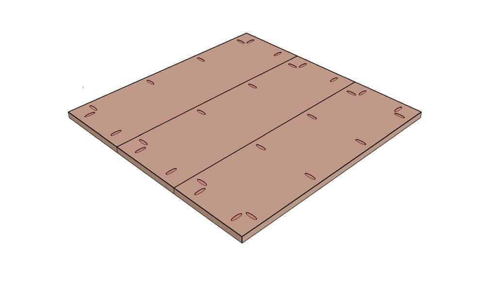 table top of the DIY Square Coffee Table