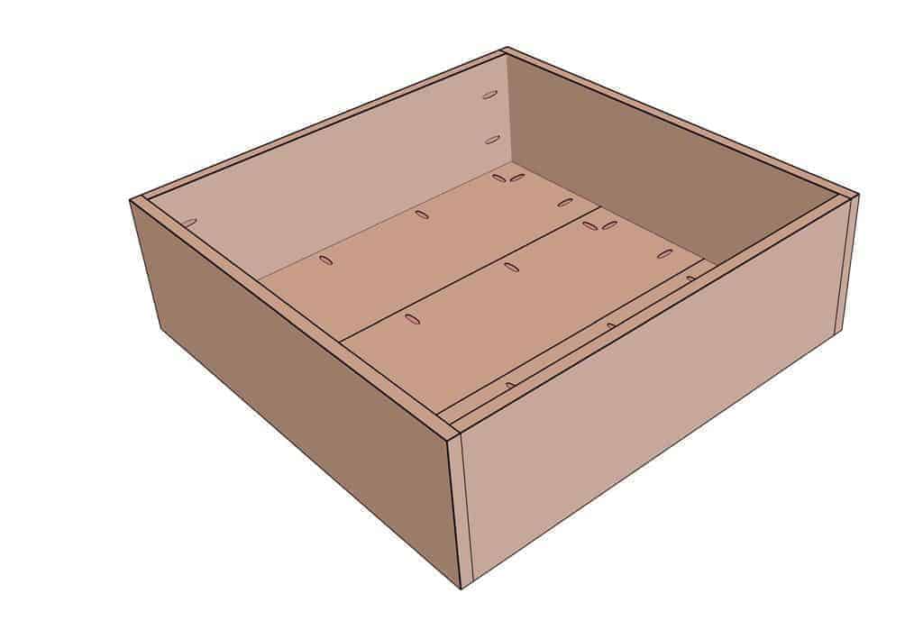 lower section of the DIY Square Coffee Table