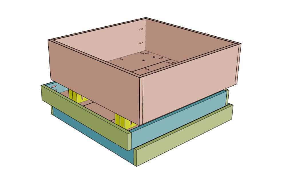 DIY Square Coffee Table lower section