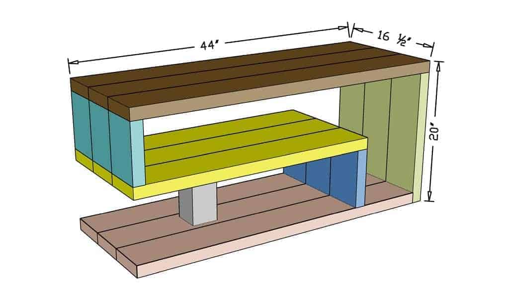 DIY Shoe Rack Bench dimensions