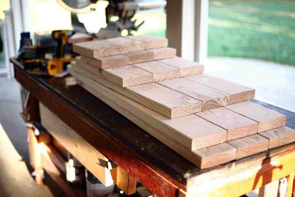 DIY Shoe Rack Bench boards are assembled