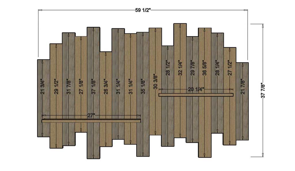DIY wall decor with shelf dimensions