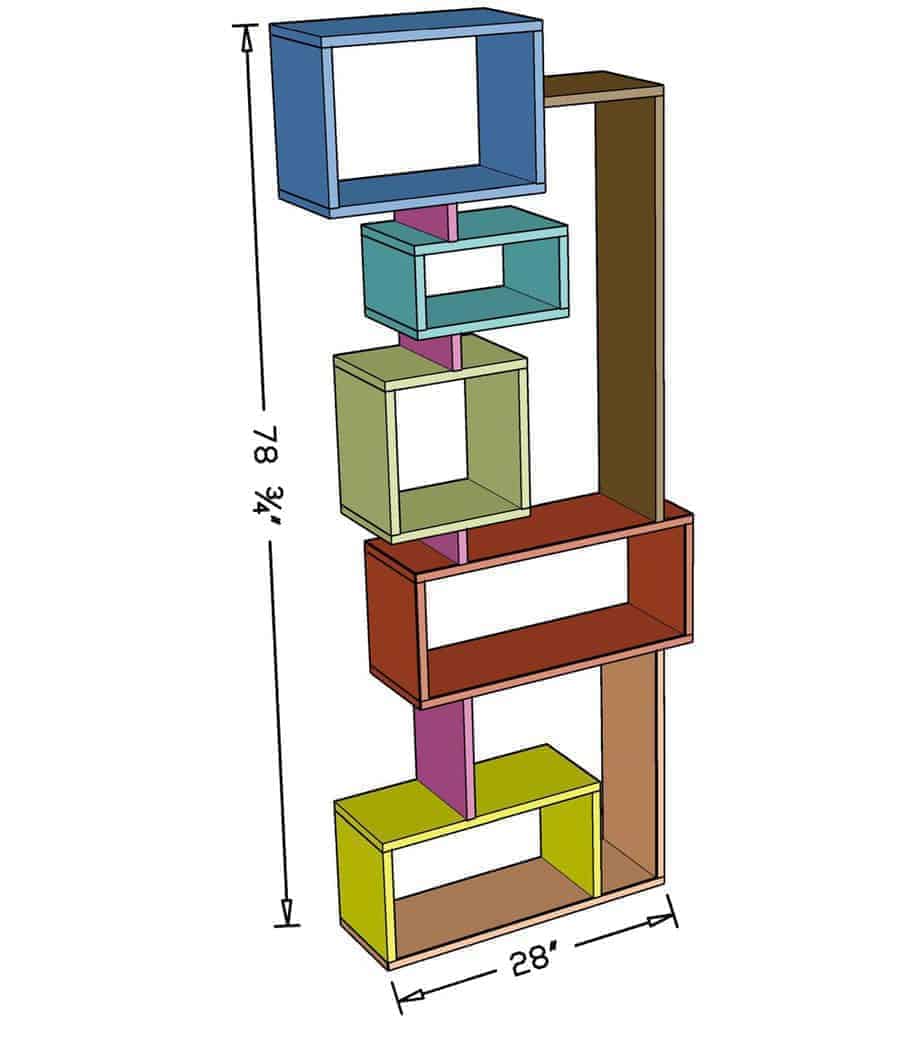 Offsetting DIY Bookshelf Dimensions
