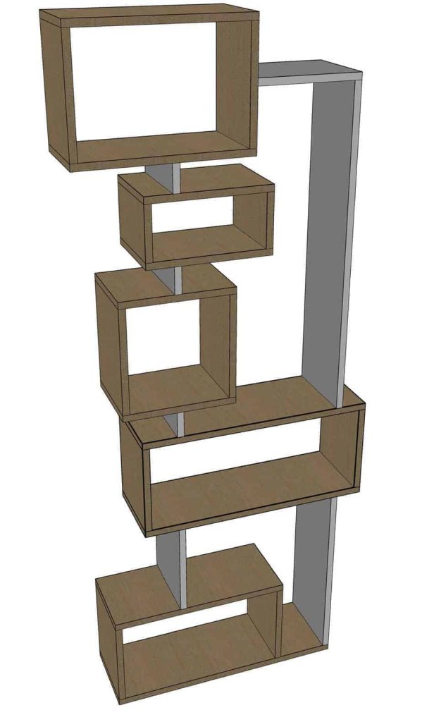DIY Offsetting Bookshelf