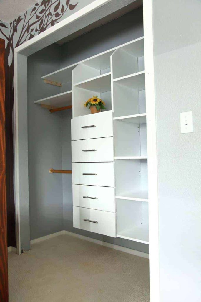 DIY Closet Organizer with Drawers