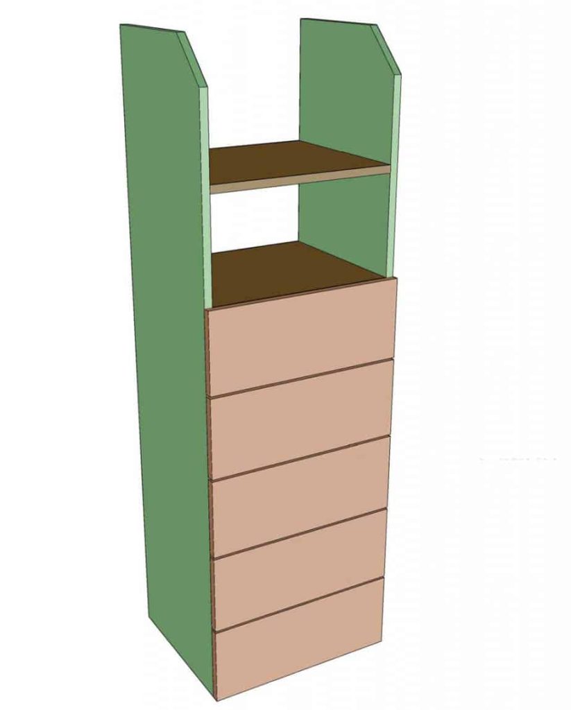 installing drawers for DIY closet organizer