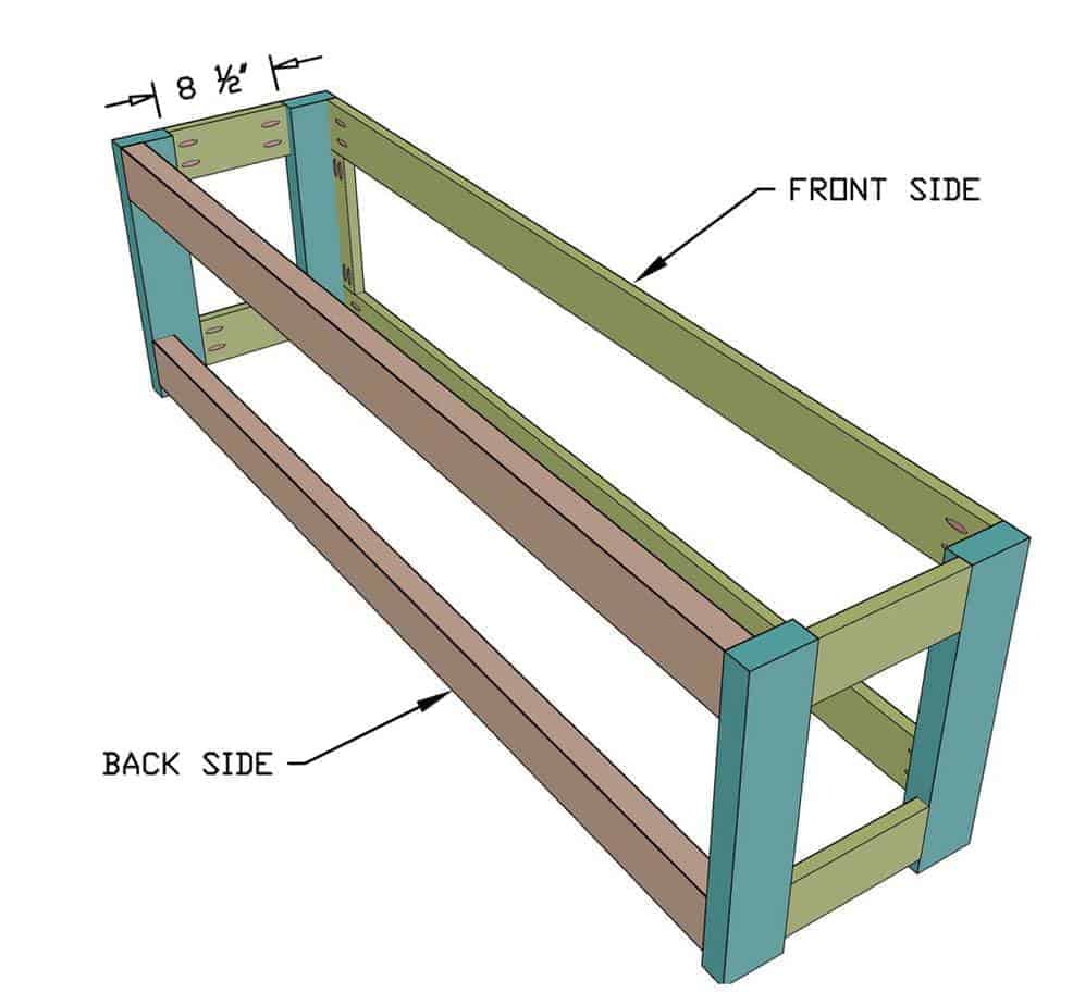 frame for the DIY Corner Storage Bench