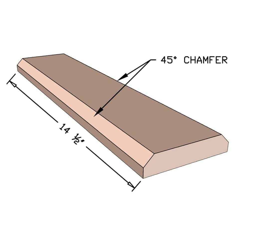 chamfer decor boards for DIY Corner Storage Bench