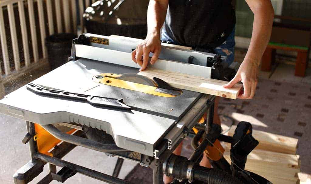 using table saw to cut chamfered boards
