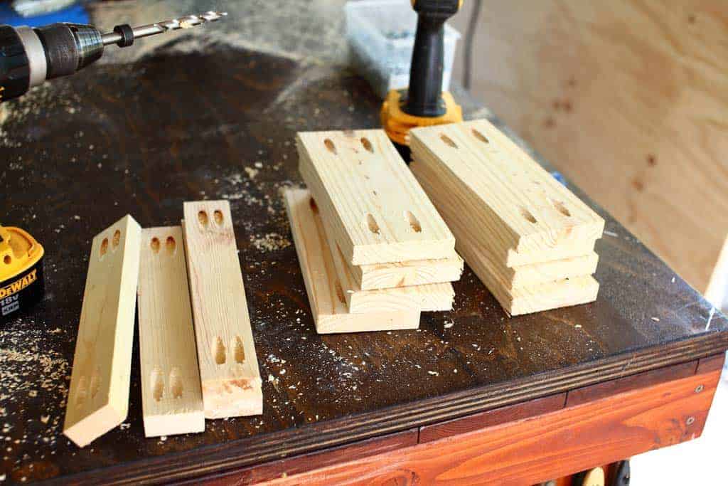wood pieces for the DIY Corner Storage Bench