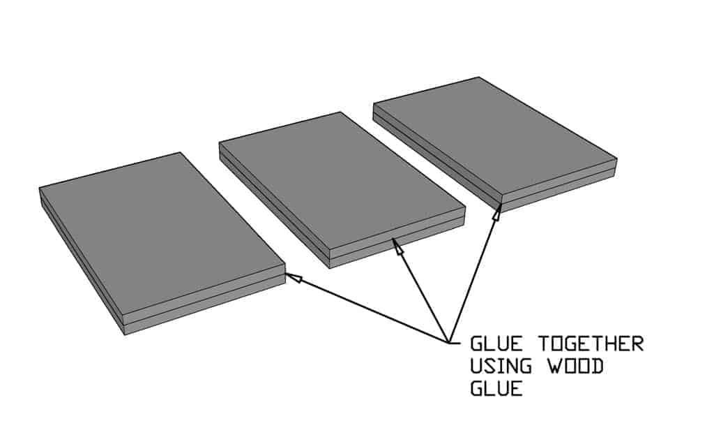 gluing plywood together for DIY Cloud Toilet Paper Storage