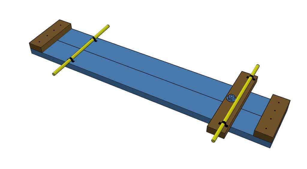 attach threaded rods for DIY Wood Go-Kart
