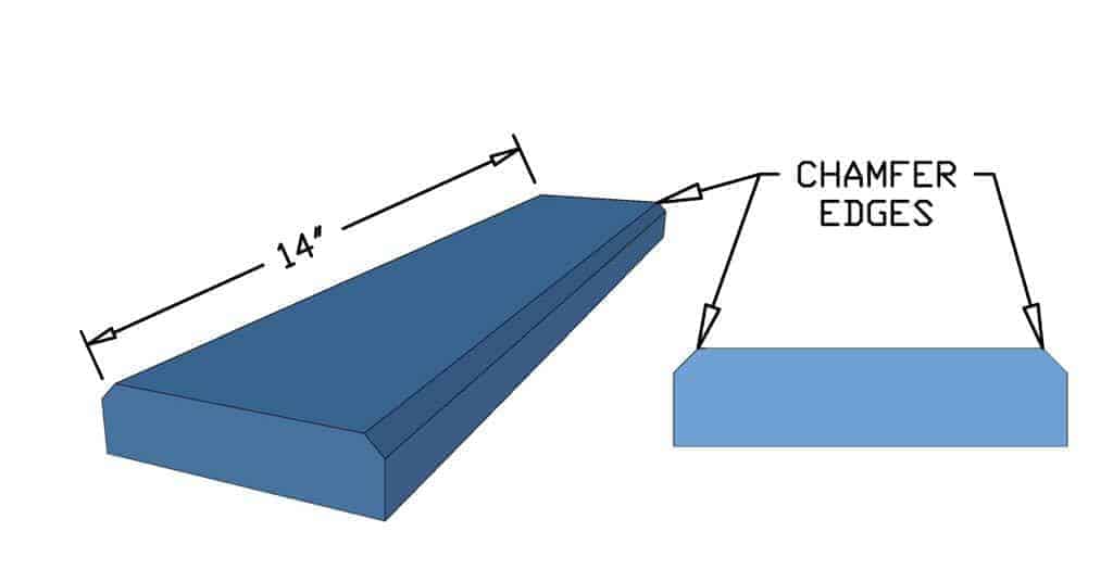 chamfering board for the DIY Mail and Key Organizer