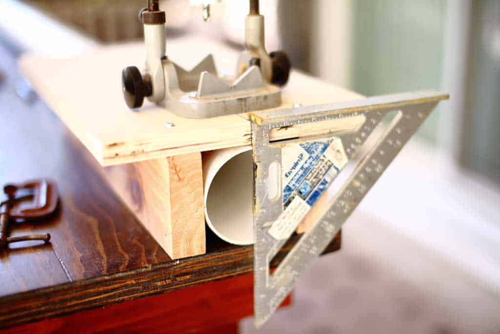 jig to cut pvc pipe for DIY PVC Pipe Patio Railing