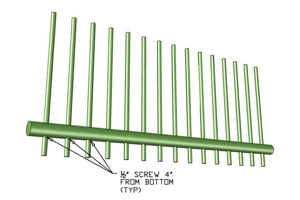 inserting bottom rail for DIY PVC Pipe Patio Railing