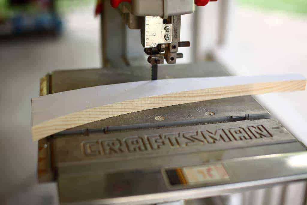 cutting out legs for DIY Indoor Plant Stand