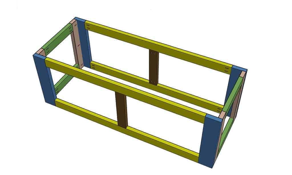 attach sides to the end pieces to DIY Planter Container