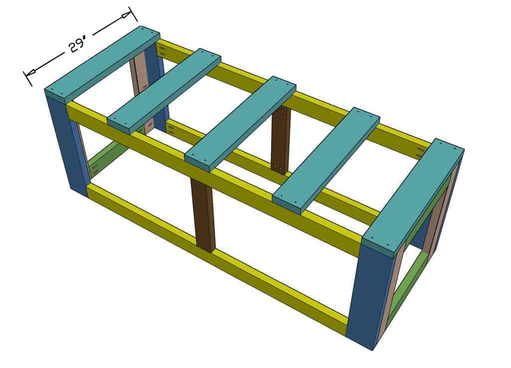 attach 2x4 to under the DIY Planter Container