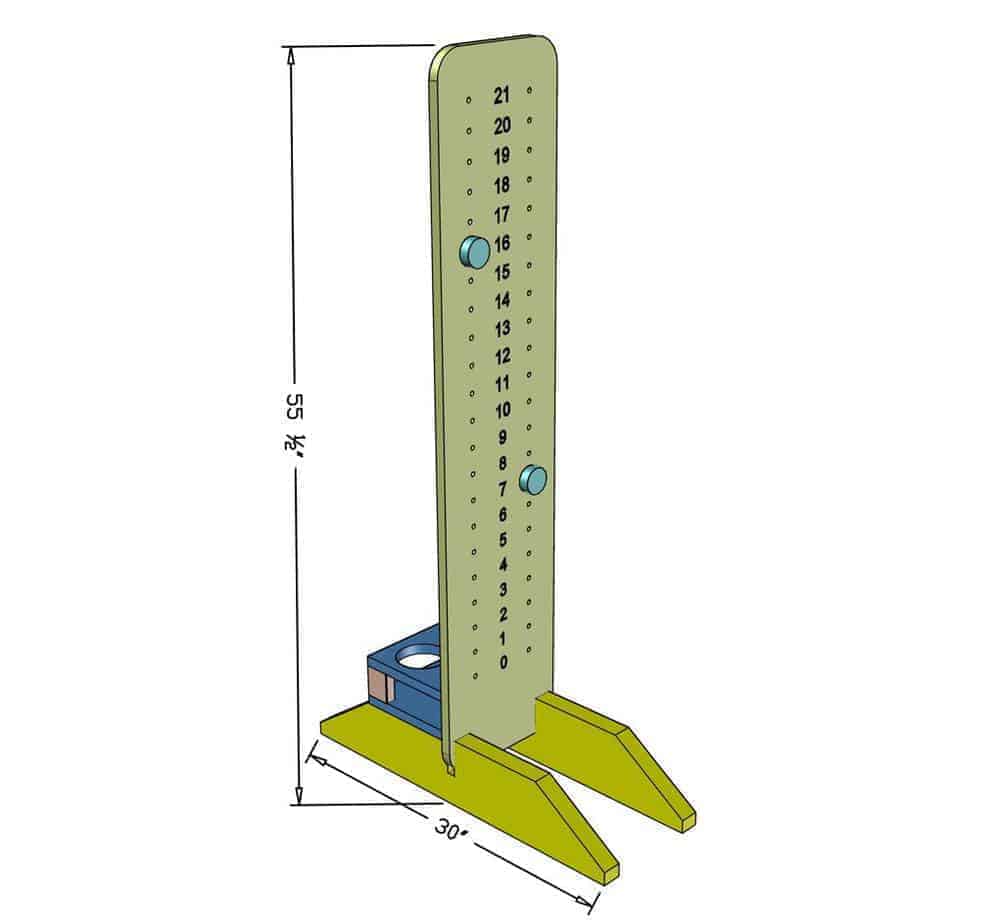 DIY Cornhole Scoreboard dimensions