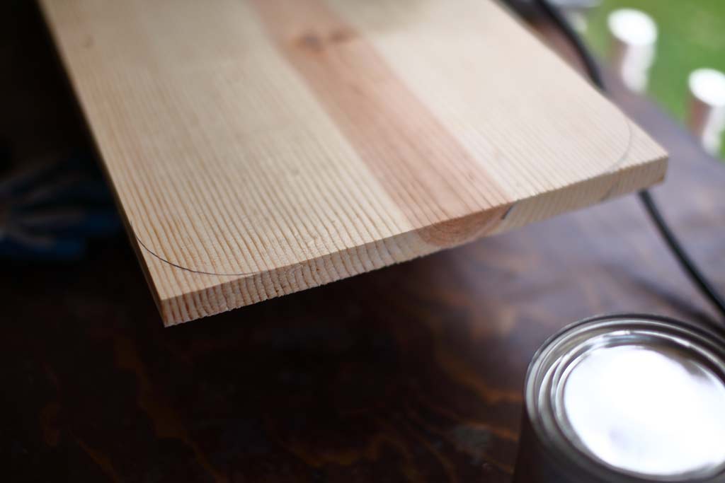 arch drawn for DIY Cornhole Scoreboard