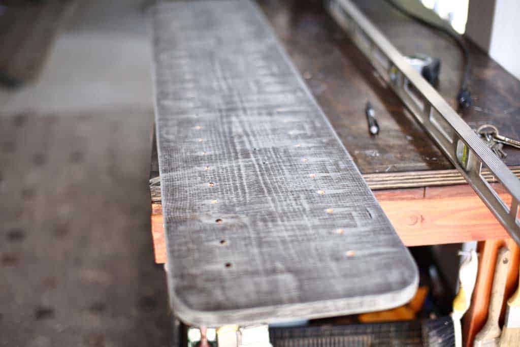 DIY Cornhole Scoreboard stained and painted