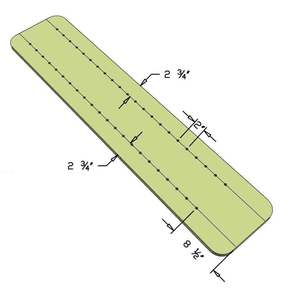 DIY Cornhole Scoreboard hole measurements