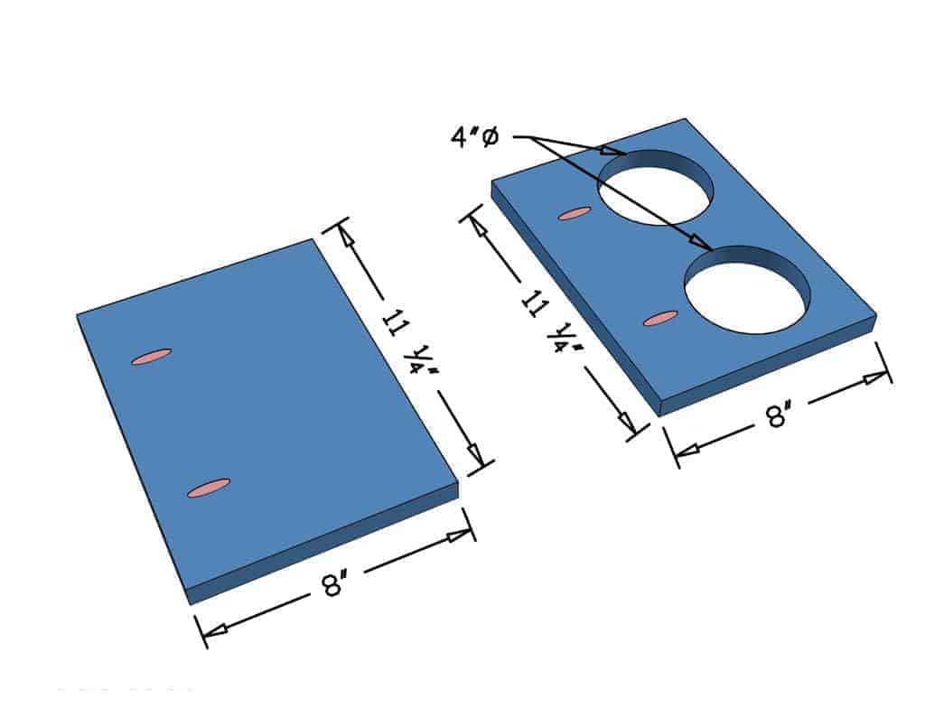 cup holder boards for DIY Cornhole Scoreboard