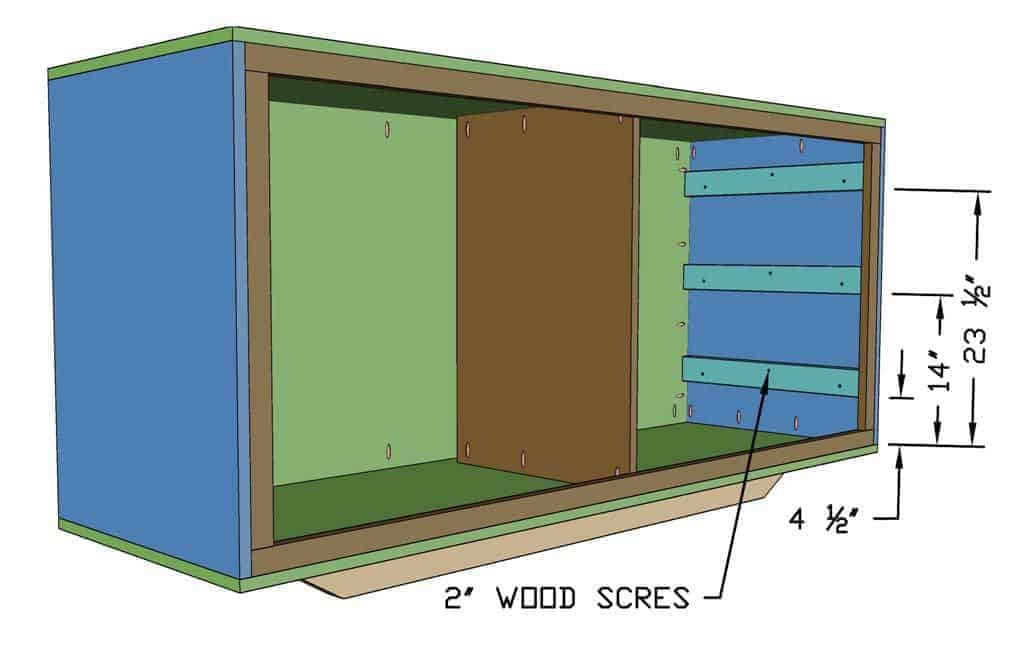 installing 2x3 boards for drawer slides