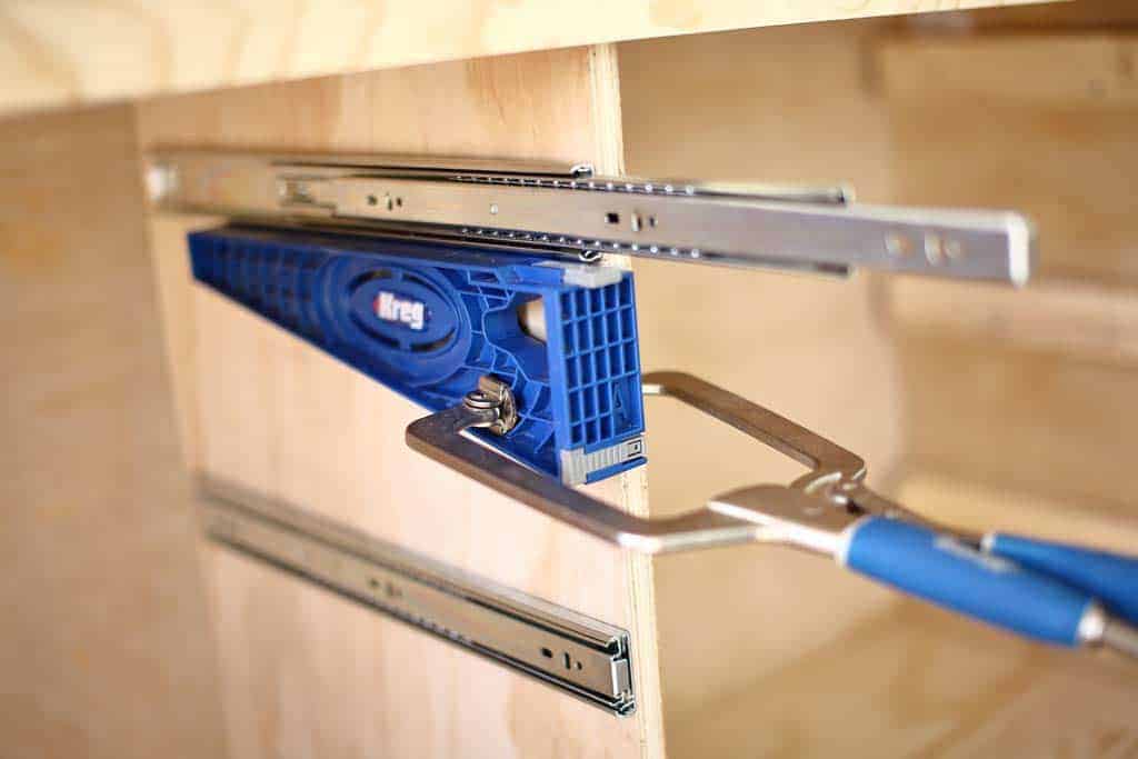 installing slides inside the dresser