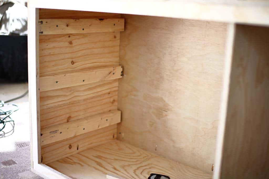 installing 2x3 boards for drawer slides