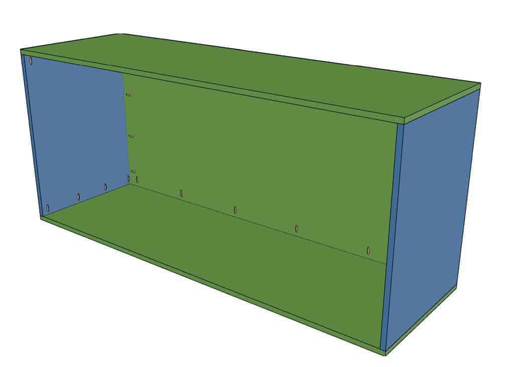 attaching all boards together for DIY 6 Drawer Dresser