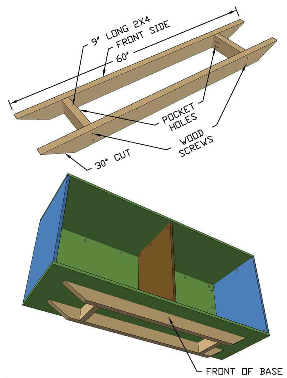 building and installing the base for dresser
