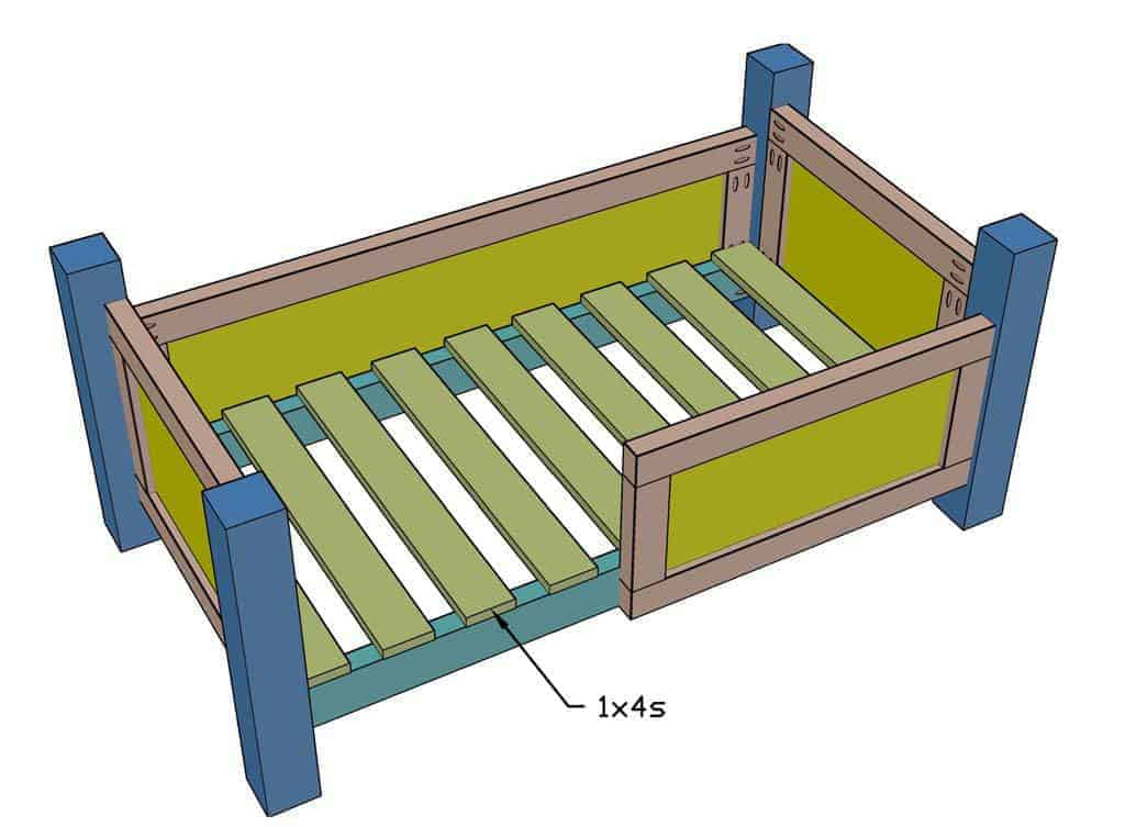 installing frame slats for the mattress 