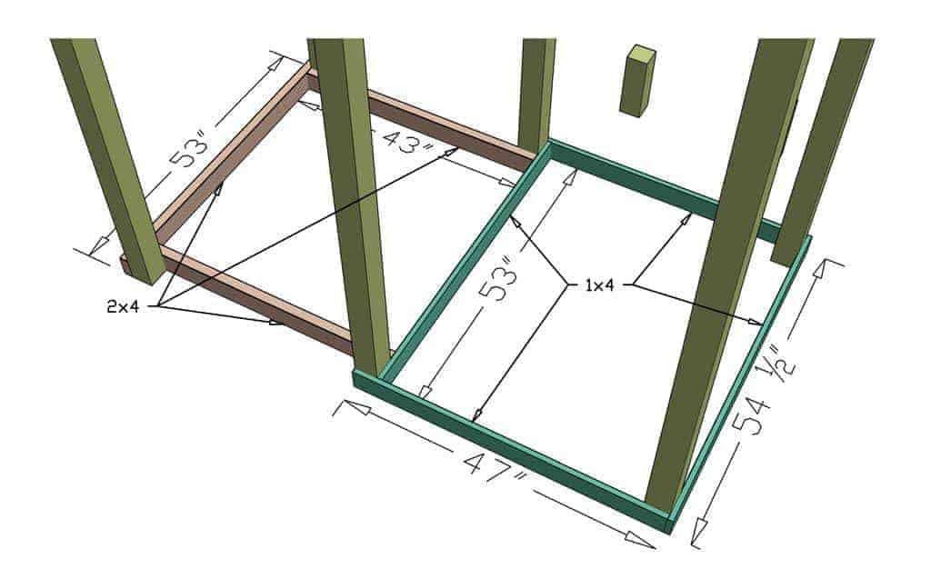 lower level floor of the DIY Backyard Playground