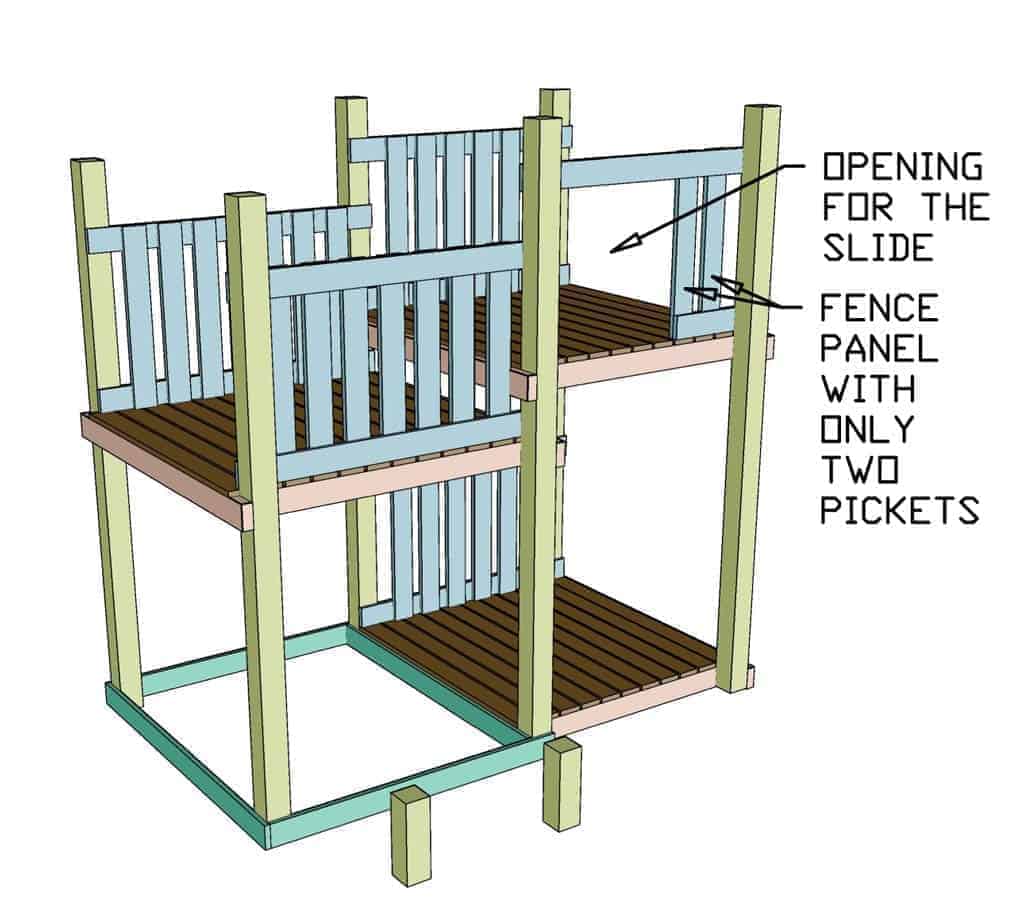 installing railing for the DIY Backyard Playground