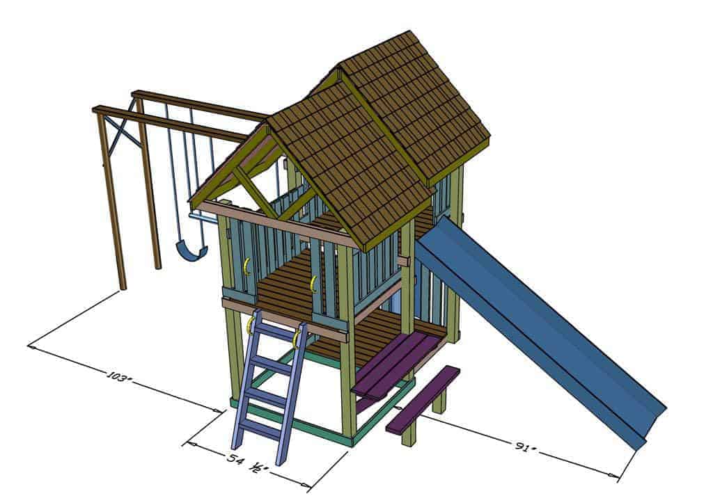 DIY Backyard Playground dimensions