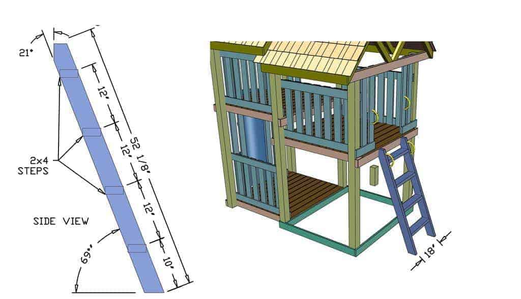 building a ladder for DIY Backyard Playground
