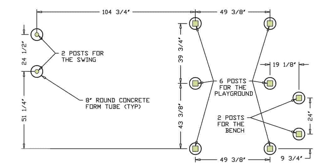 Backyard playground post dimensions