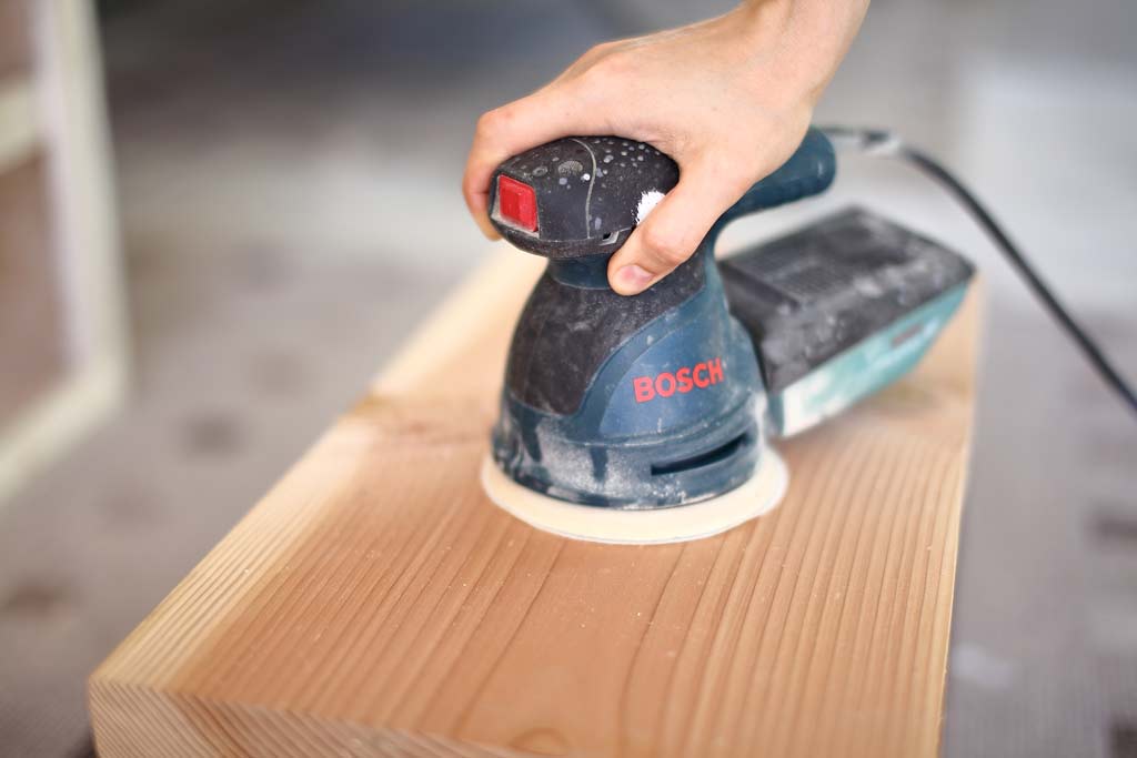 sanding diy kids step stool