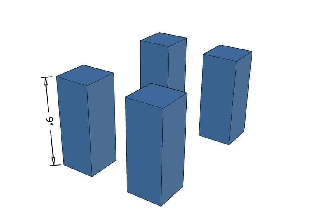 leg dimensions of the diy step stool for kids