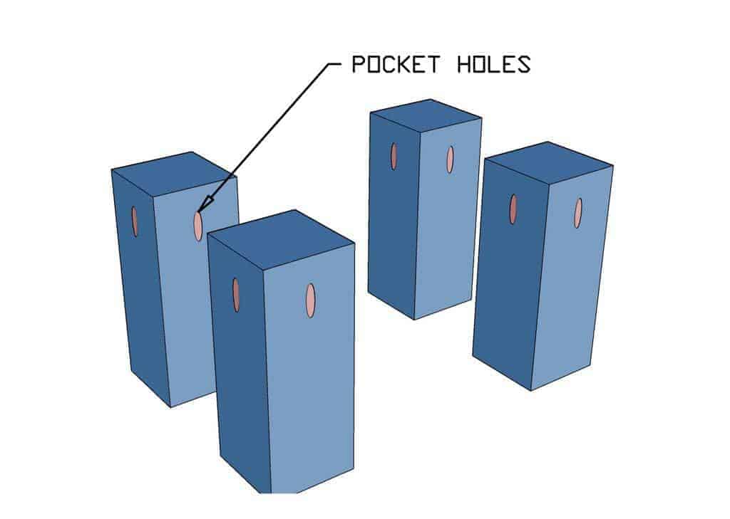 drilling pocket holes for diy step stool for kids