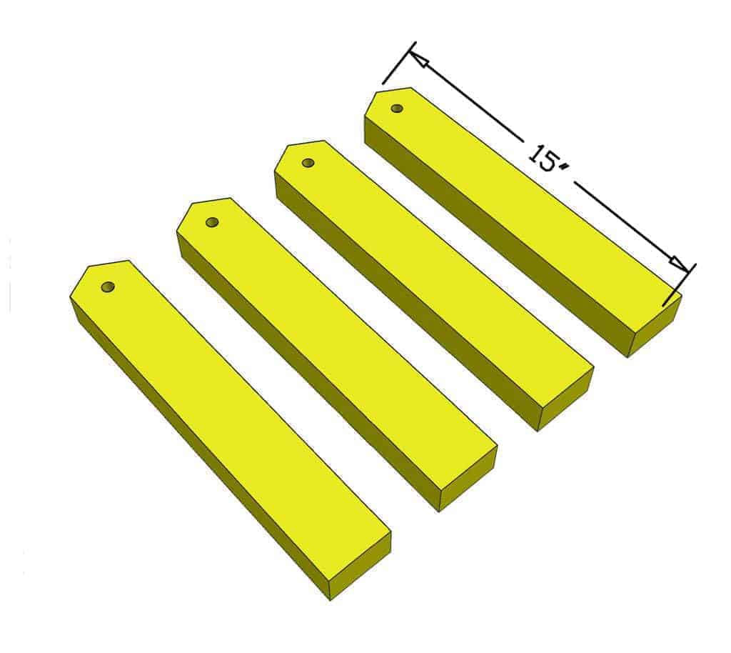cutting legs for the DIY Cornhole Boards