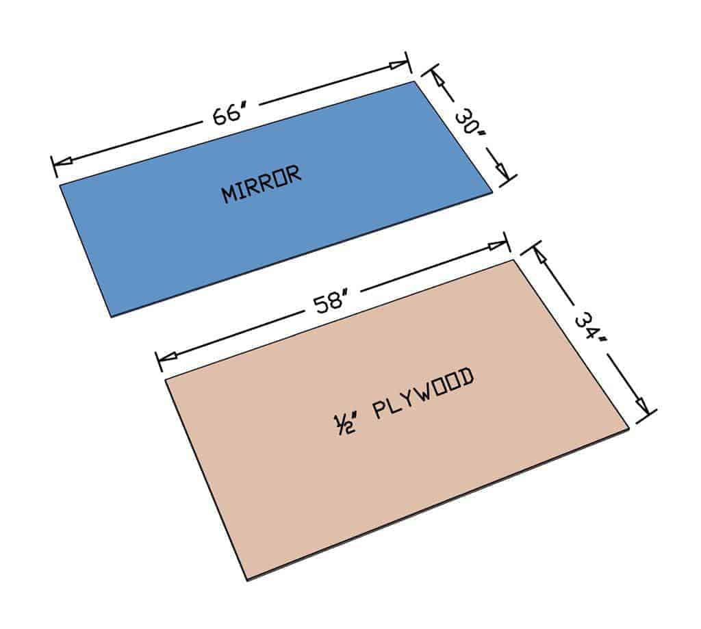 cut backboard piece for DIY Live Edge Mirror