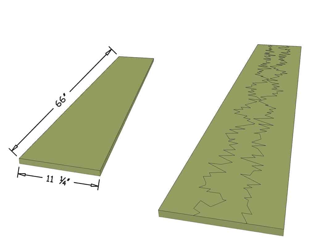 drawing shapes of the DIY Live Edge Mirror